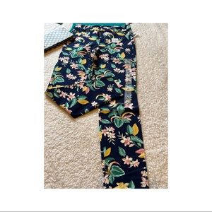 High rise floral straight pants